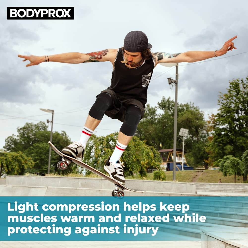 Bodyprox Protective Knee Pads, Thick Sponge, Collision Avoidance Knee Sleeve (Large)