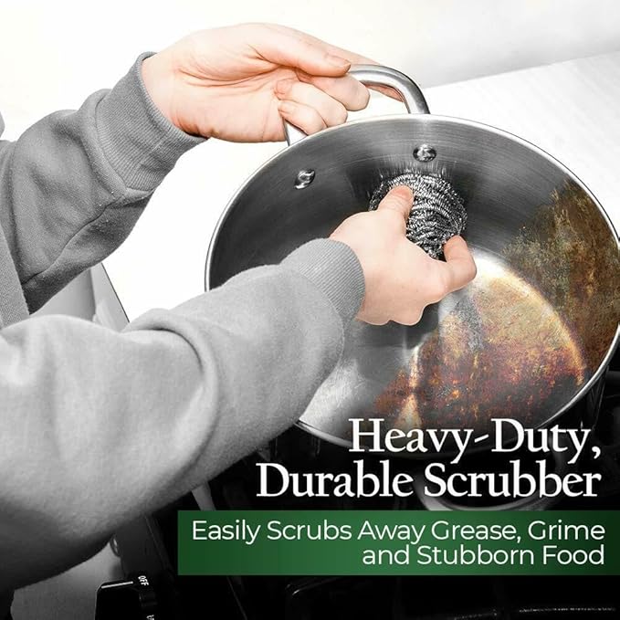 Stanley Degreaser Concentrate with Stainless Steel Scrubbers – Heavy Duty Cleaner for Grease, Grime, Pots, Pans & Kitchen Surfaces (with Sponges)