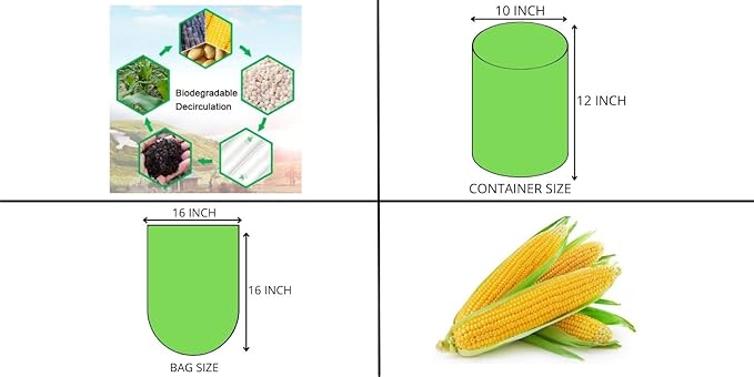 1.75-gallon (6.6L) Compostable, Extra-Thick Countertop Waste Bin Bags| Unscented Leak Proof Bags for Office, Home, Bathroom, Bedroom, Car, Kitchen, Pet(Green)1 Pack| 110 Counts. (1.75 Gallon)