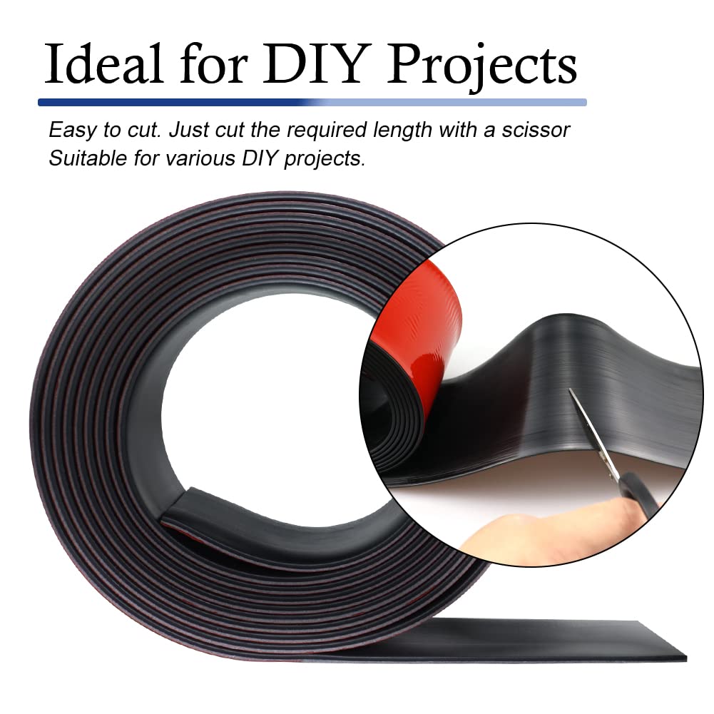 Neoprene Rubber Strips Self Adhesive Solid Rubber Sheets, Rolls & Strips for DIY Gaskets Crafts Pads Seals Warehouse Flooring Neoprene Sheet with Adhesive Backing (3" Wide x 1/16" Thick x 10' Long)