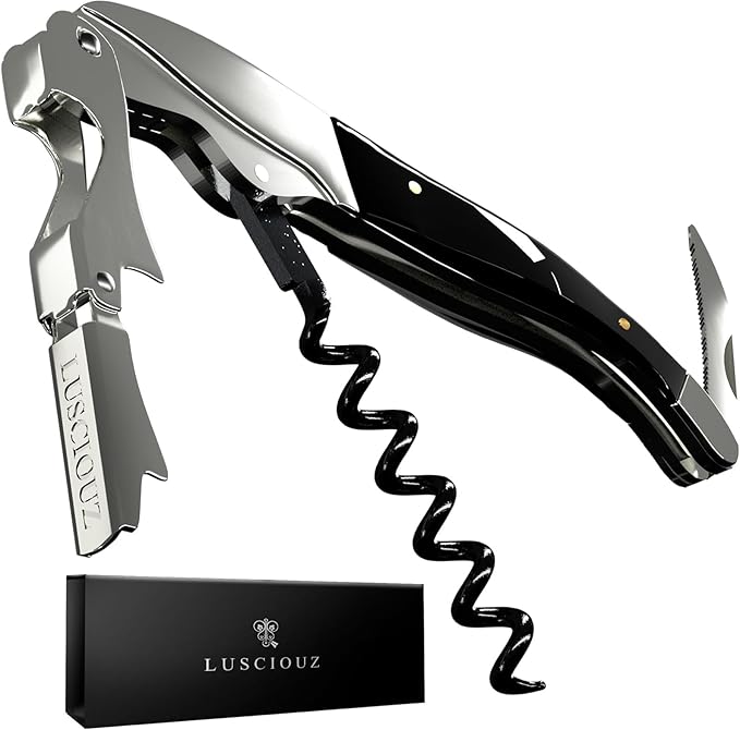 Zero Resistance Corkscrew Silent Wine Bottle Opener Waiters Corkscrew Wine Key Made in Japan (6-Coil Long Corkscrew)