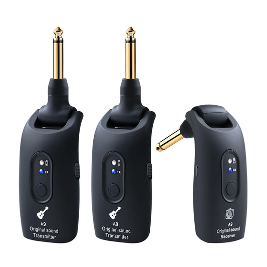 INGPARTNER A9 Wireless Guitar System 2.4GHz Built-in Rechargeable Lithium Battery 270Rotate Audio Wireless Transmitter Receiver