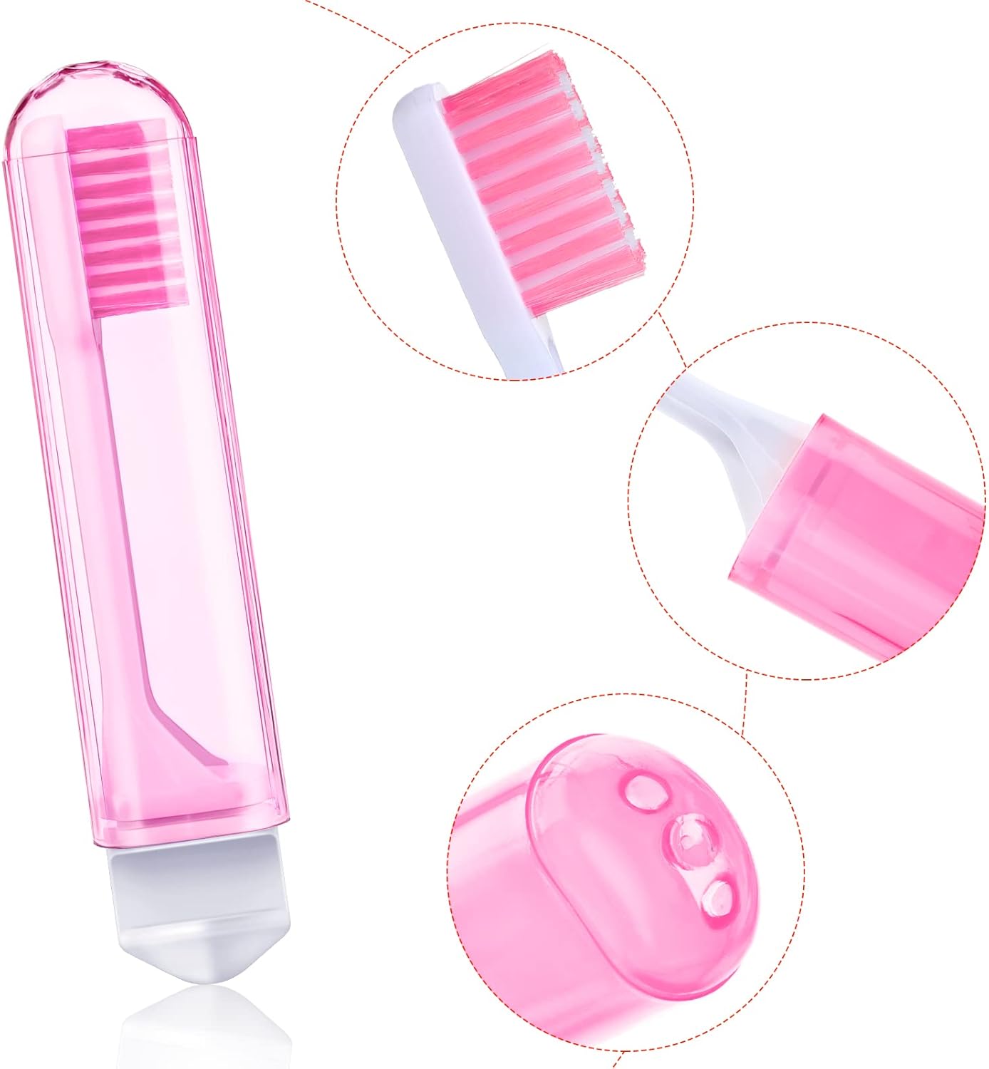 Patelai 8 Pieces Travel Toothbrush Set, Soft Bristle Mini Foldable Tooth Brush with Case, Individually Wrapped Small Portable Travel Size Toiletries Stuff for Camping (Bright Color)