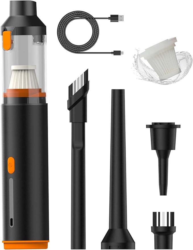 Handheld Vacuum Cordless, 19000Pa High Power Suction & Blower 2 in 1 Mini Portable Car Vacuum Cleaner for Home, Car, Office Desk, Keyboards