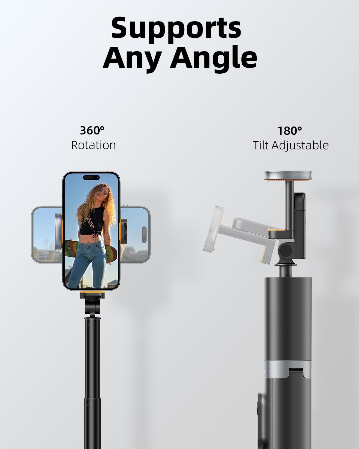 Todi 63 Cell Phone Selfie Stick Tripod, Portable Tripod For Iphone With Wireless Remote, Extendable Smartphone Stand, All-In-1,