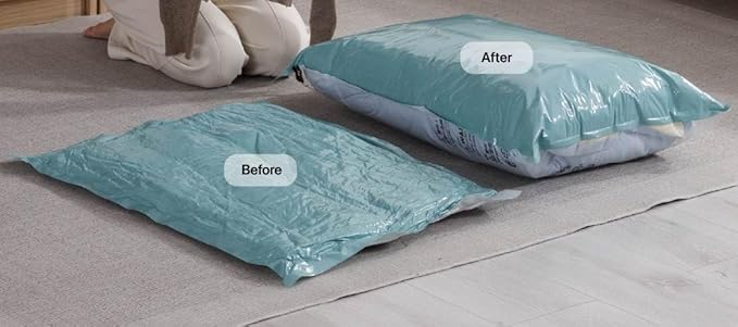 NeatNest 6 Pack Large Vacuum Storage Bags – Flat Space Saver Bags (31.5"×39.4") for Comforters, Blankets, Duvets & Winter Clothes, Airtight Compression with Vacuum or Hand Press, Durable & Reusable