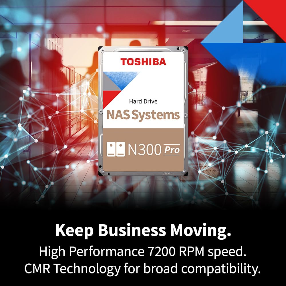Toshiba N300 Pro 16Tb Large-Sized Business Nas (Up To 24 Bays) 3.5-Inch Internal Hard Drive - Up To 300 Tb/Year Workload Rate Cm