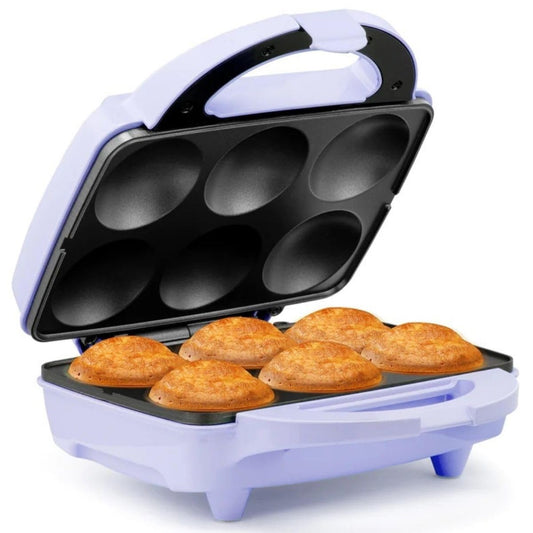 Holstein Housewares Non-Stick 6-Count Electric Cupcake Maker Machine - Bakes 6 Cupcakes, Muffins, Pizza Cups, Cinnamon Buns - Pe