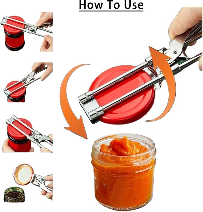 2026 New Adjustable Stainless Steel Jar Opener, Multifunctional Jar Lid Opener for Weak Hands, Stainless Steel Can Opener Jar Lid Gripper Bottle Opener Kitchen Gadgets Accessories(1pc)