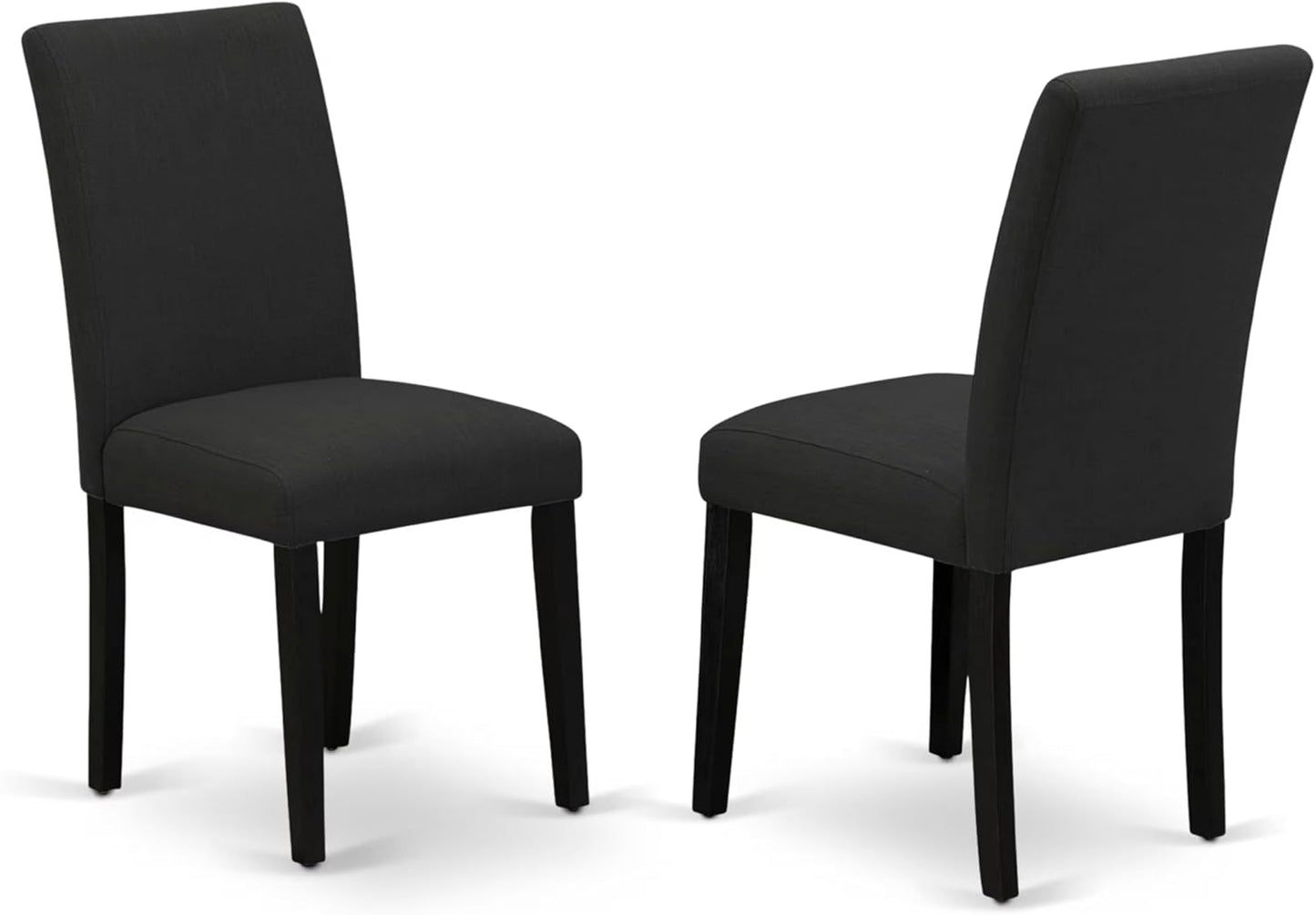 East West Furniture V677AB624-7 7 Piece Dinette Set Consist of a Rectangle Dining Room Table with V-Legs and 6 Black Color Linen Fabric Upholstered Chairs, 40x72 Inch, Multi-Color