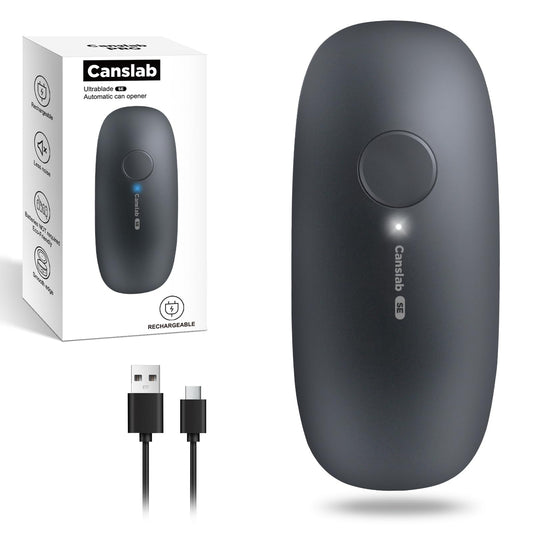 Canslab Ultrablde SE - USB Rechargeable Electric Can Opener for Kitchen for Seniors with Arthritis- Cordless Battery Powered Automatic, Side Cut, Smooth Edge, Handsfree, for Small or Large Cans, Grey