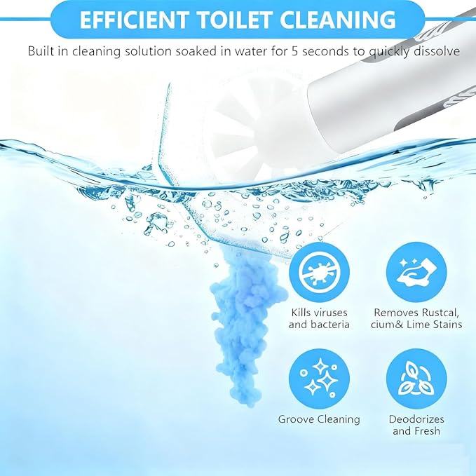 50-Count Disposable Toilet Brush Refills | Universal Cleaning System: Toilet Wand Heads & Bowl Clean Pads Compatible with Most Handles