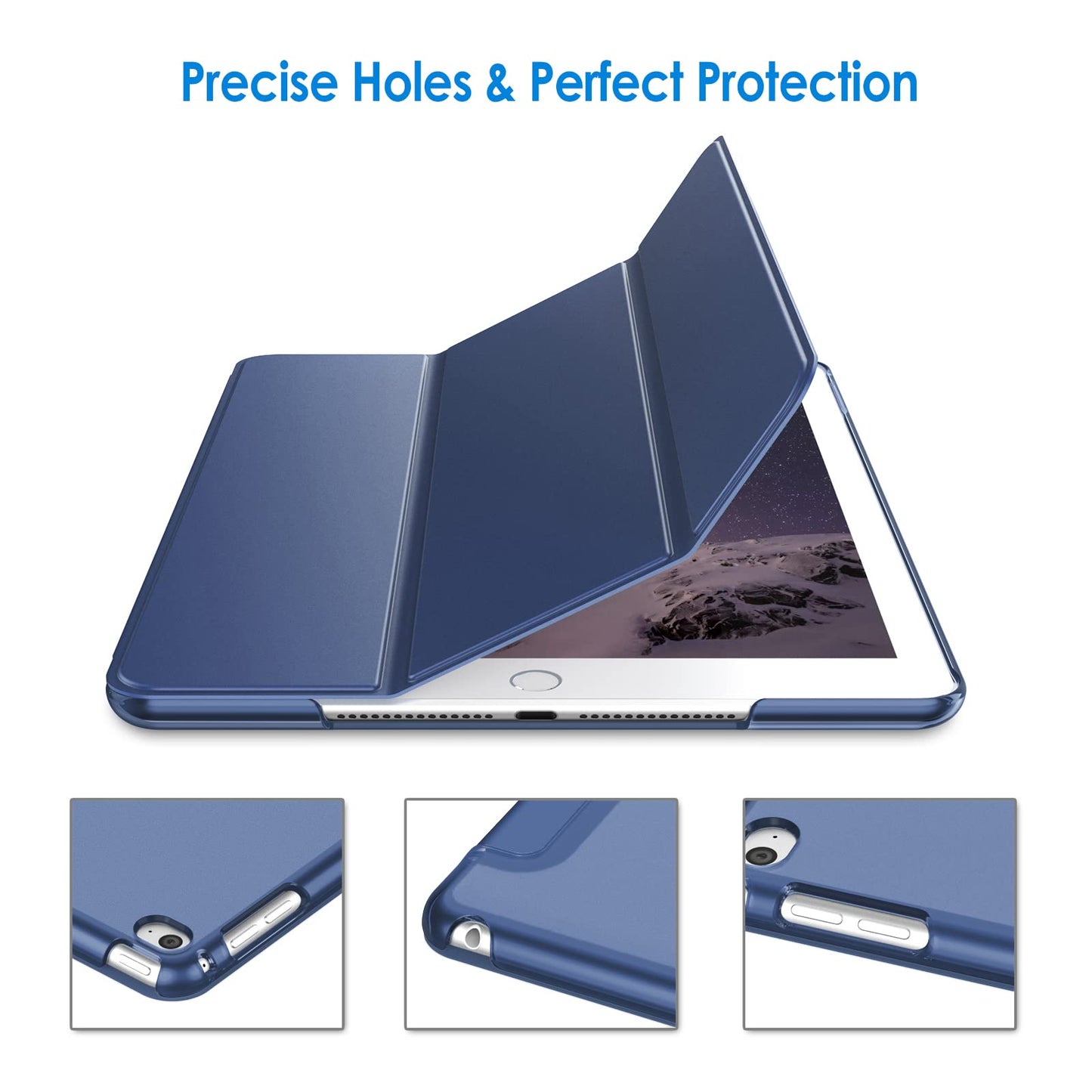 Jetech Case For Ipad Air 2 (2Nd Generation), Smart Cover Auto Wake/Sleep (Navy)