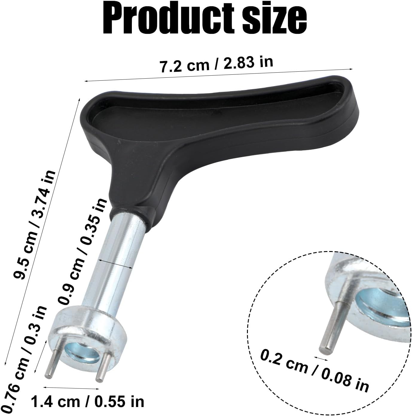 Spike Wrench for Golf Shoes, Iron Alloy Golf Shoes Replacement Spikes Tool with Comfortable Grip Golf Shoe Spike Softspikes Remover for Spike Shoes (Black)