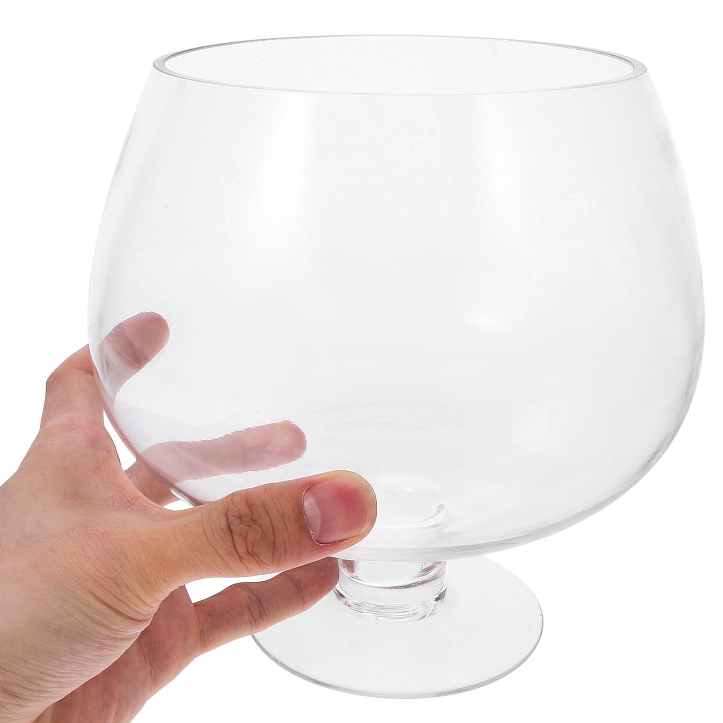 GANAZONO Clear Bubble Bowl Glass Fish Bowl Terrarium Globe Flower Vase Hydroponic Vase Goblet Beer Glass Centerpiece for Home Office Wedding Party Tabletop Decor 6.68inches