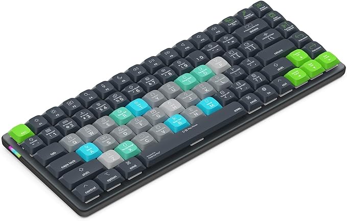 JCPAL Final Cut Pro Keyboard • Dash Wireless Shortcut Keyboard for Mac and PC • Shortcut Hotkeys, Color-Coded Key Guide, Fully Customizable, Compact Low-Profile Design