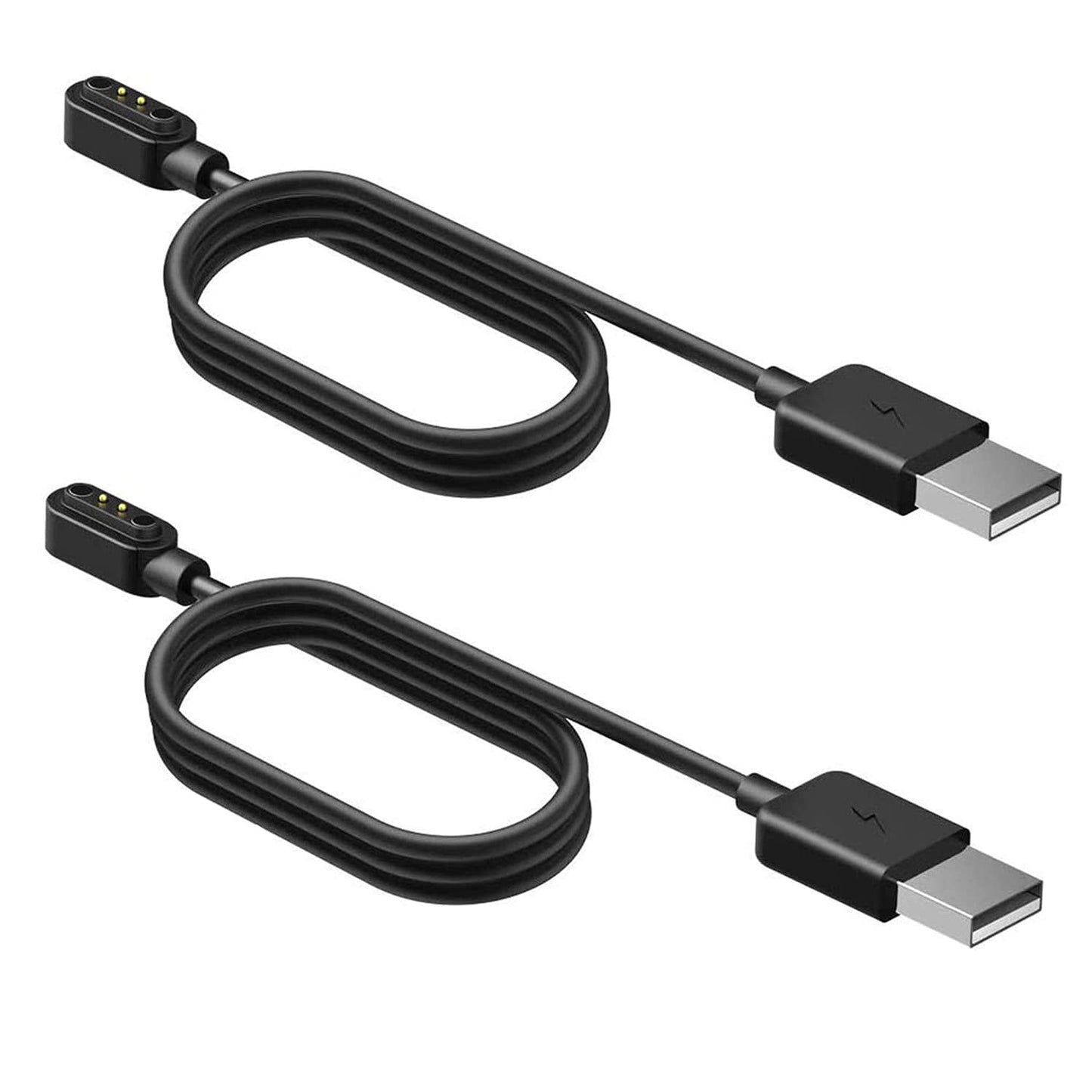 Compatible For Lige Smart Watch Charger, Magnetic Usb Replacement Charging Cable Compatible With Lige Smart Watch (2 Pack-Black+
