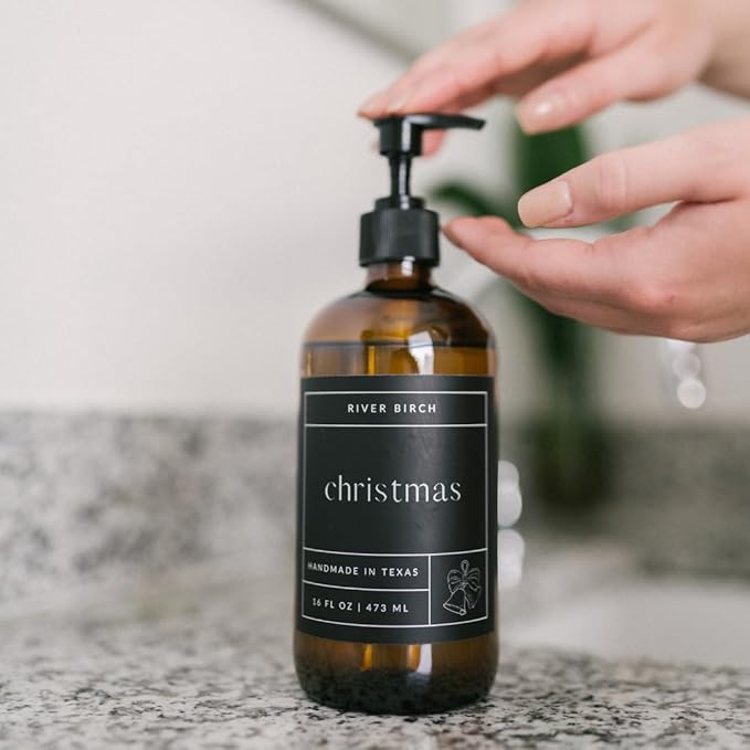 River Birch Christmas Scented Natural Hand Soap Refill - Handmade Moisturizing Hand Wash Luxury Scented Hydrating Soap - Vegan and Non-Toxic - 32 Fl Oz