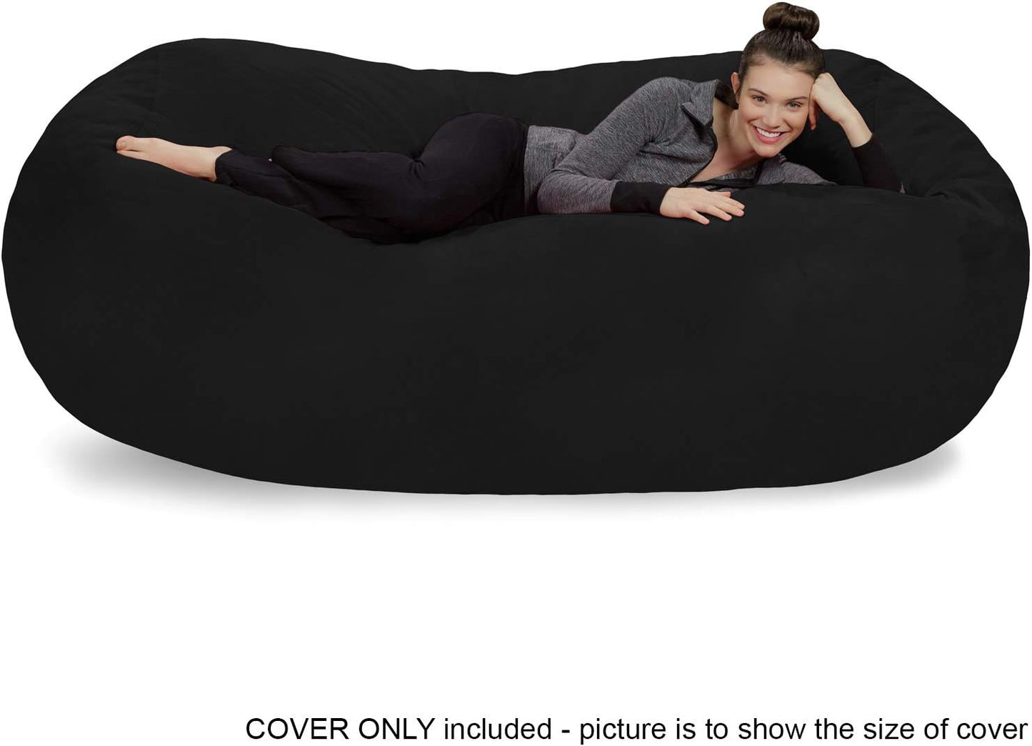 Sofa Sack Bean Bag Chair Cover, 7-5-feet, Black
