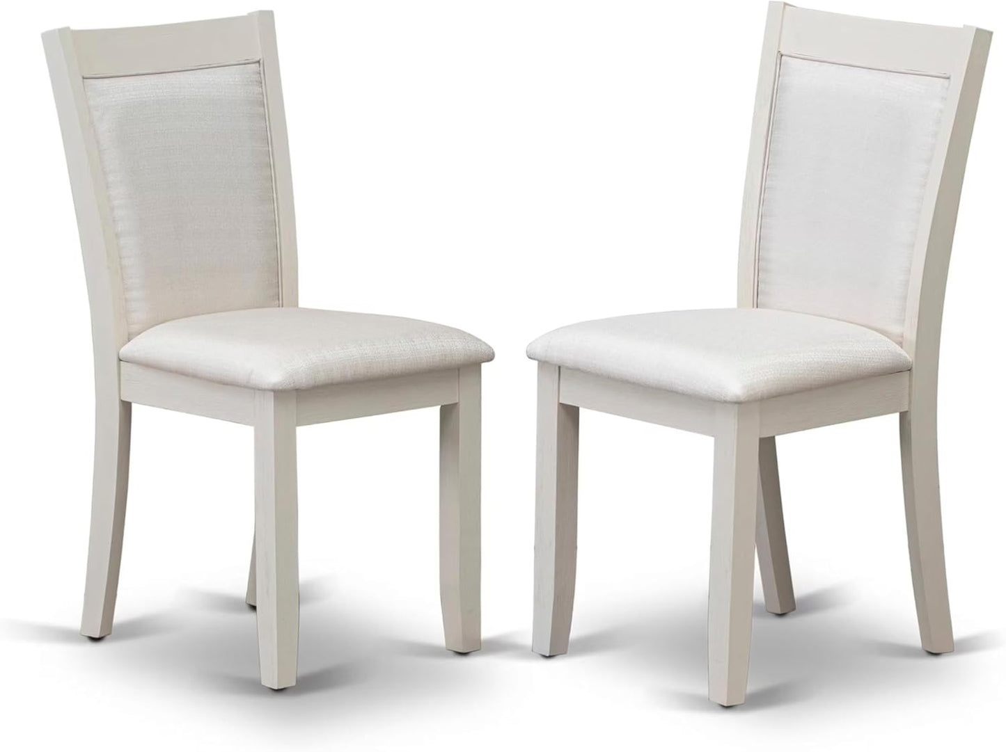 East West Furniture V027MZ001-5 5 Piece Dining Room Furniture Set Includes a Rectangle Dining Table with V-Legs and 4 Cream Linen Fabric Parsons Chairs, 40x72 Inch, Multi-Color