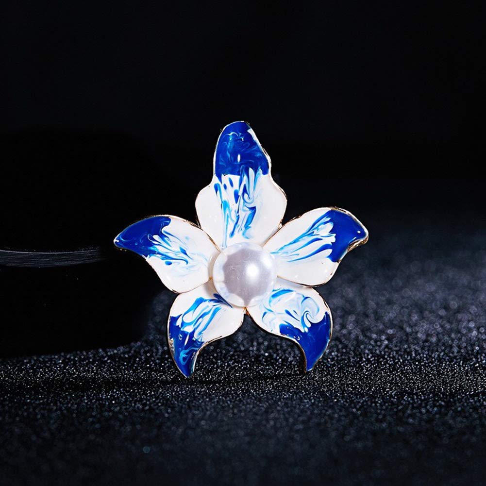 Elegant Enamel Plum Blossom Flower Brooch Pin, AILUOR Fashion Gold Plated Pearls Floral Brooch Lapel Pin for Women Girl Bridal Wedding Corsage Jewelry Gifts (Plum)