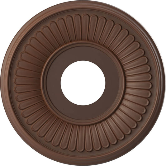 Ekena Millwork Cmp13Bedru Berkshire Thermoformed Pvc Ceiling Medallion (Fits Canopies Up To 5 3/4), 13Od X 3 1/2Id X 3/4P, Unive