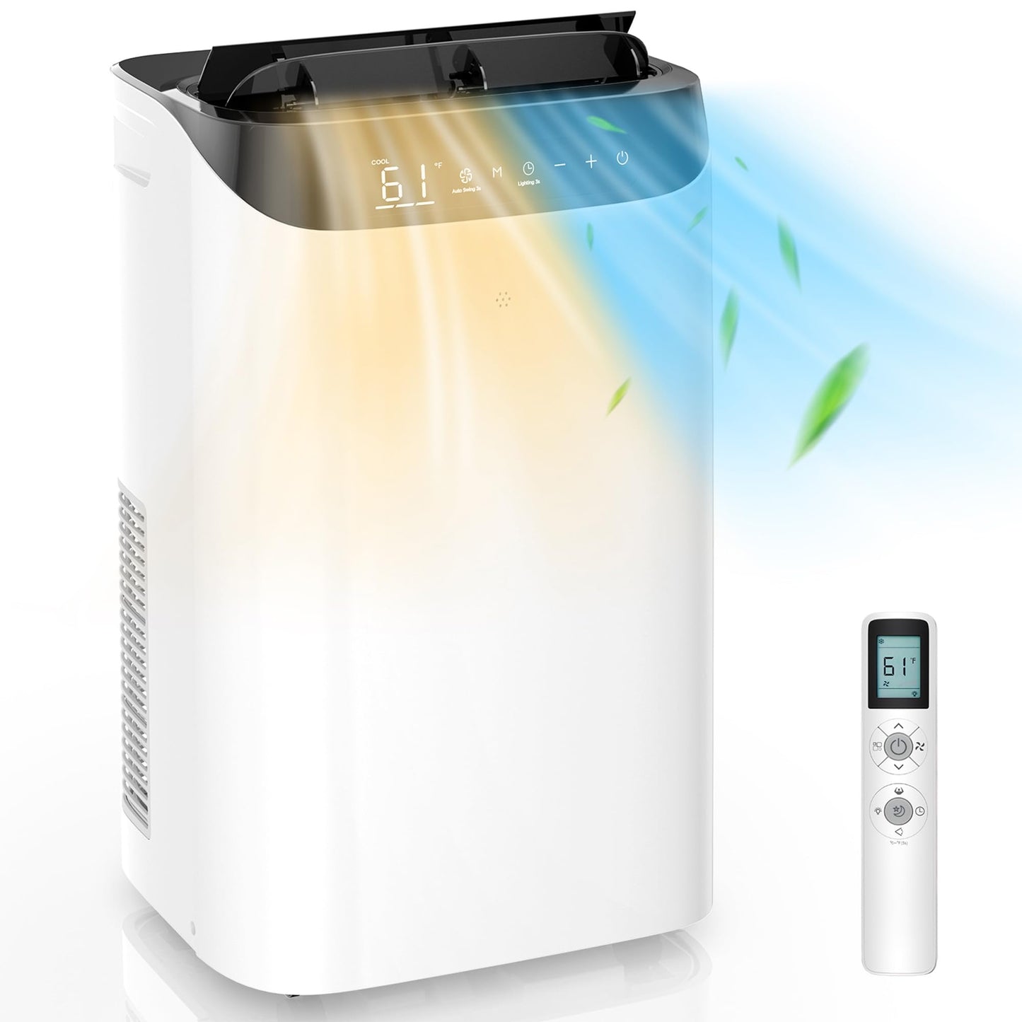 DOMANKI 14000 BTU Portable Air Conditioner and Heater for Room up 700 Sq. Ft.,4-IN-1 Quiet Portable Ac Unit with Heater Dehumidi