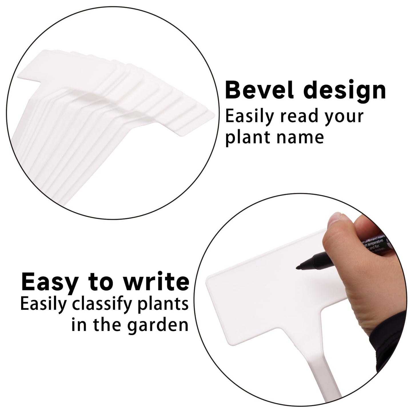 KINGLAKE GARDEN Outdoor Plastic Plant Labels 50 Pack 11.8 inch Outdoor Waterproof Sturdy Nursery Garden Markers, Plant Markers for Herbs, Flowers, Vegetable, Plant (50 Pack)