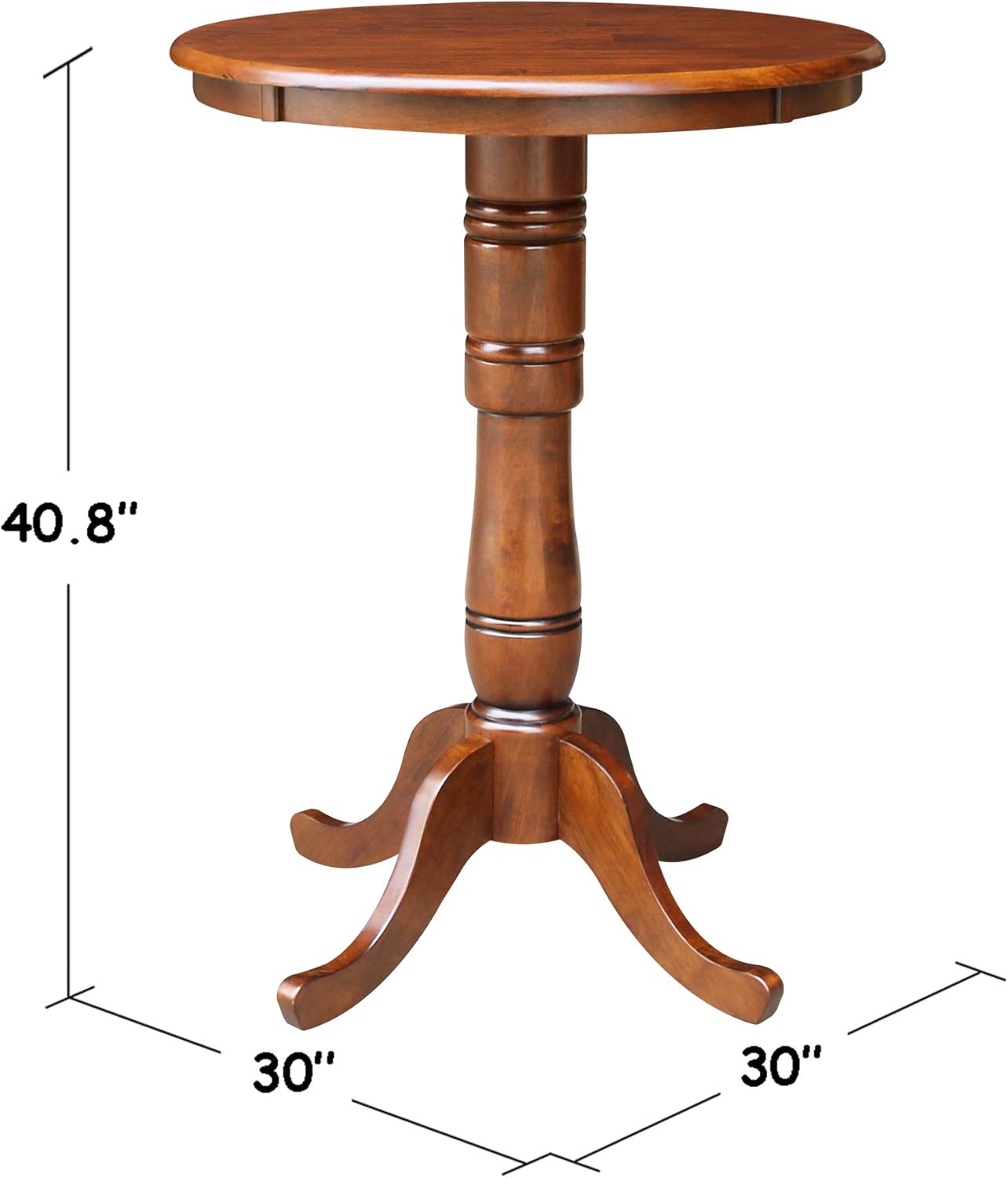International Concepts 30-Inch Round Pedestal Dining Table, Espresso