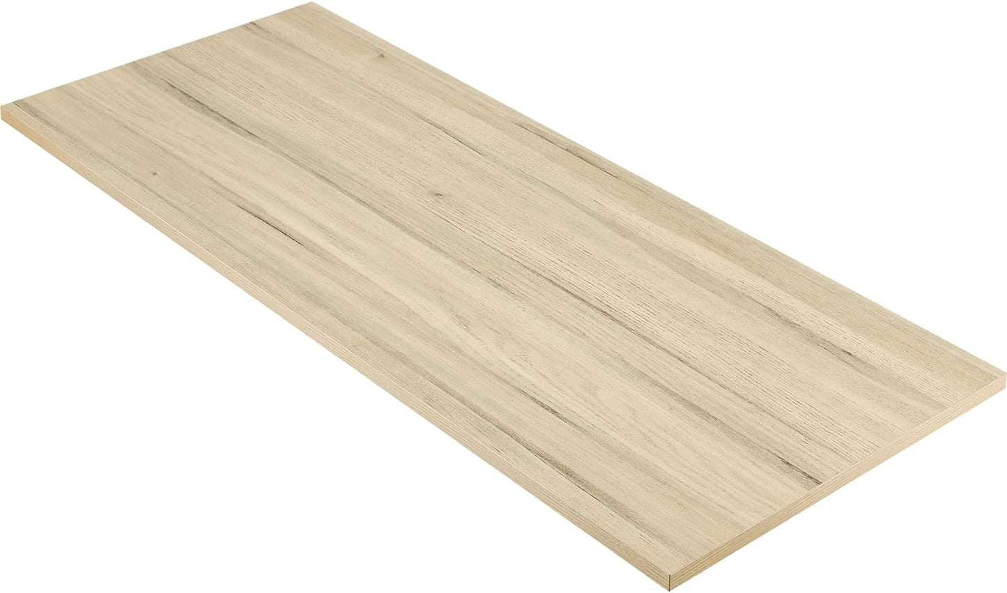 Kaboon Universal Tabletop 55"x23.62" Solid One-Piece Melamine Table Top, Double Desk L-Desk DIY, Home and Office Countertop, Oak/Grey Tone