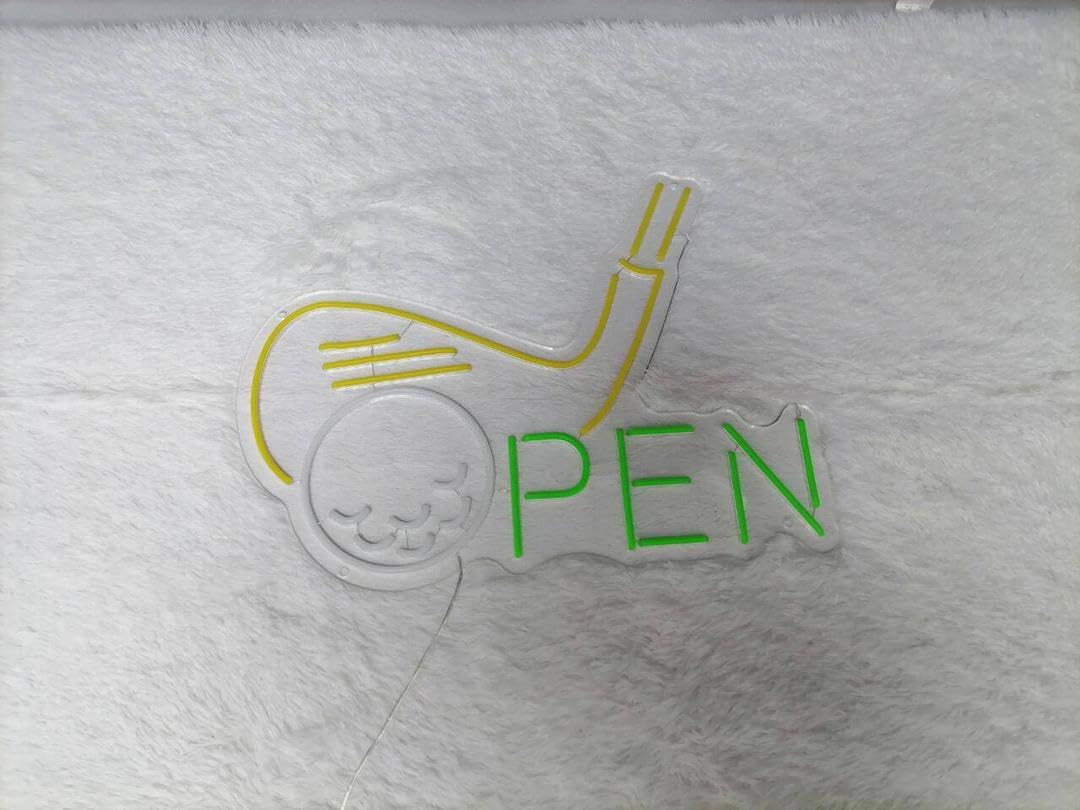 Golf Neon Sign (LARGE - 24x18.5'' - SUPER BRIGHT) Golf Open Led Sign Golf Led Light Personalized Golf Golf Wall Art Custom Golf Neon Sign Golf Wall Decors Golf Open Gifts (24x18.5'', Green)