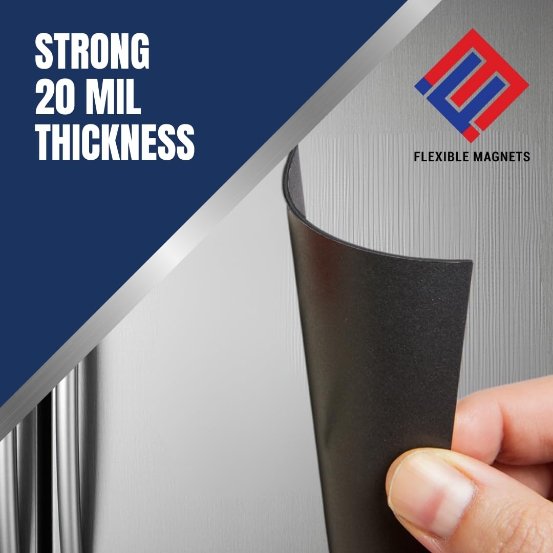 Flexible Magnets – Magnetic Sheets with Adhesive Backing, 4" x 6" (25 Pack) Stick-On Magnetic Sheets for Refrigerator Magnets, Magnetic Labels, Crafts, DIY Projects & More