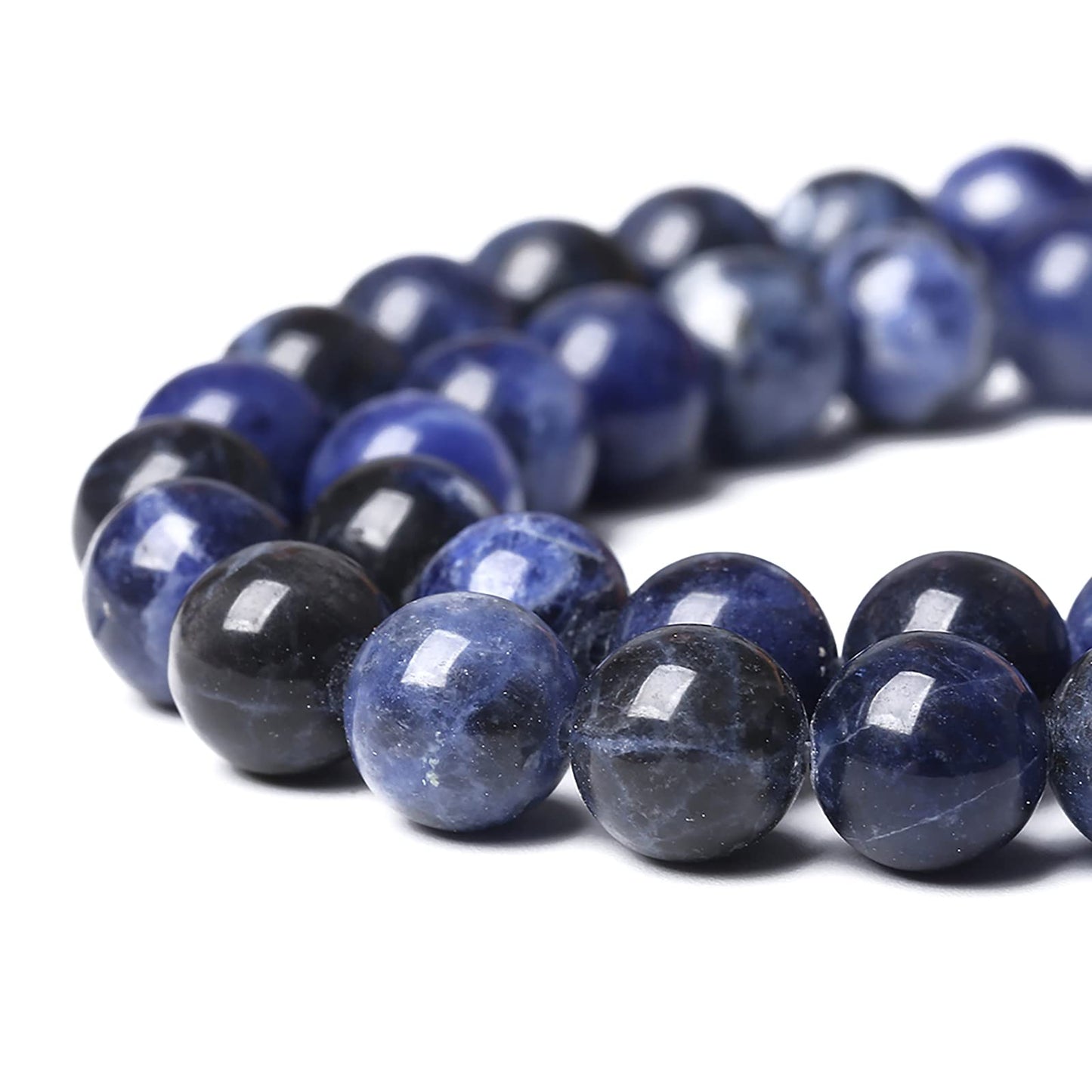 36Pcs 10mm Natural Dark Blue Sodalite Stone Beads Round Loose Spacer Beads for Jewelry Making DIY Bracelet Assortments 1 Strand (10mm, Natural Blue Sodalite)