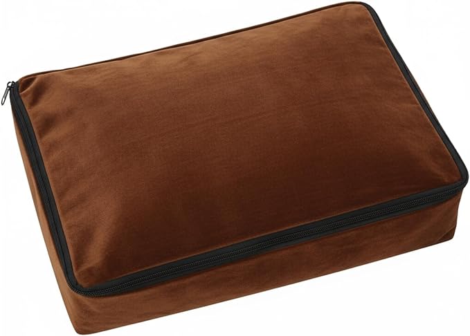Zippered Flatware Storage Drawer Liner Silverware Storage Bag Tarnish Preventative Silver Organizer Cutlery Case Container Box Large Capacity Silverware Chest 15.75" x 11.02" x 3.94" (Brown)