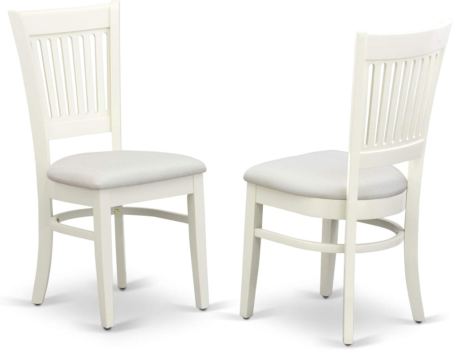 East West Furniture VAVA5-LWH-C 5 Piece Dinette Set for 4 Includes an Oval Dining Table with Butterfly Leaf and 4 Linen Fabric Dining Room Chairs, 40x76 Inch, Linen White
