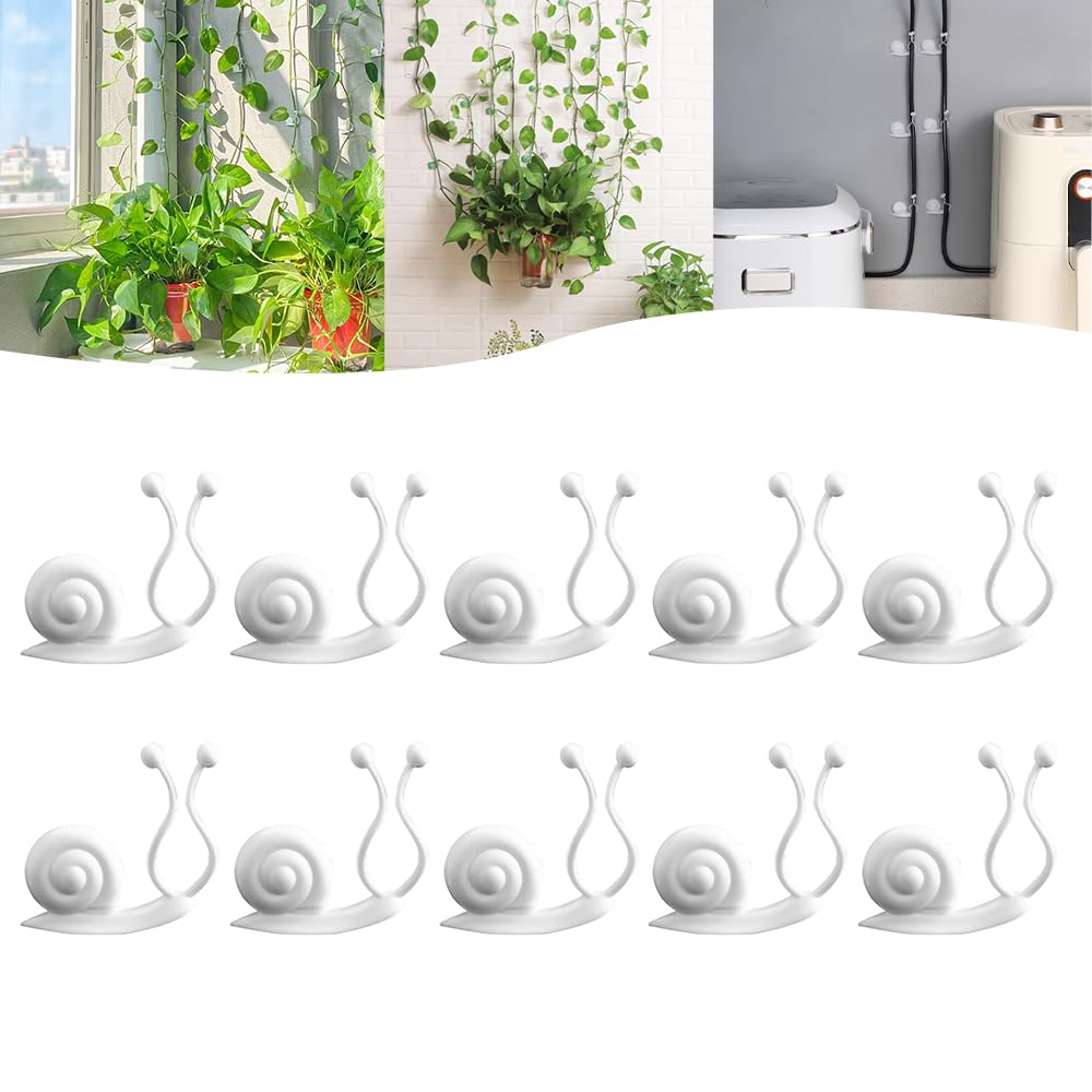 Pothos Plant Fixer, Plant Climbing Wall Fixture Clips, Vegetable Plastic Clip, Garden Self Strong Adhesive Hook, Grape Vine for Indoor Outdoor Traction Wire Invisible Clip Decoration (30, White)