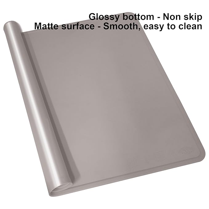 Large Silicone Mat 6 Pack, 20"x16" Silicone Craft Mats for Resin Jewelry Casting Molds, Food Grade Silicone Sheet with Raised Edge, Nonstick Waterproof, Dark Grey