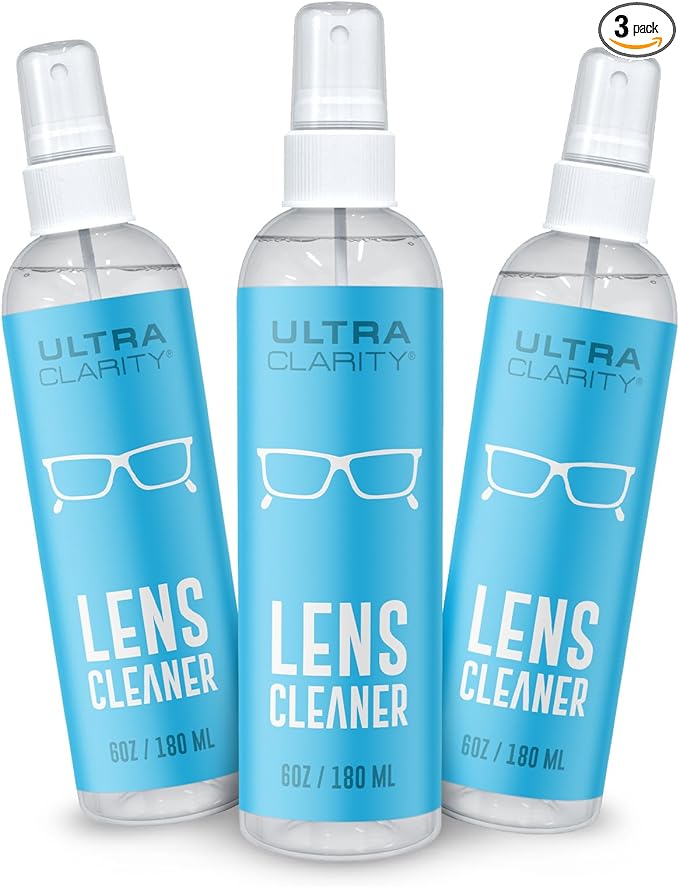 Powered by Nano Magic Eyeglass Lens Cleaning Spray 6 oz (3 Pack) | Professional Grade Formula, Silicone-Free | for Glasses, Phone, Electronic Screens, Optic Surfaces, Coated Surfaces - Made in USA