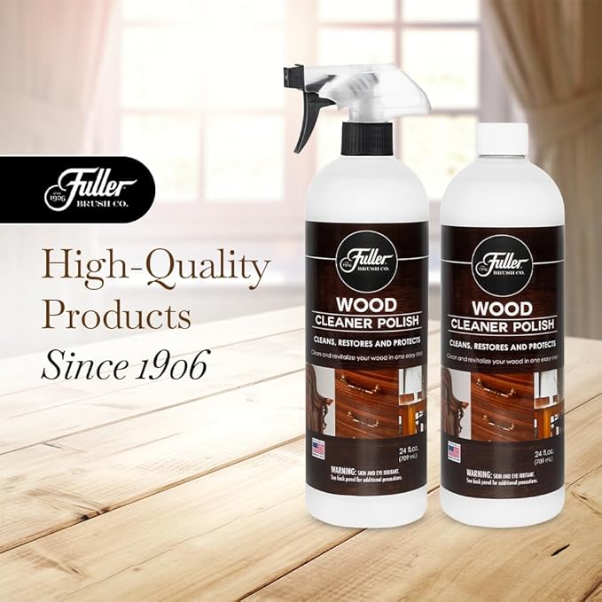 Fuller Brush Wood Polish & Cleaner – Conditions, Shines & Protects Wood Surfaces – Removes Dust, Smudges & Stains – Safe for Furniture, Cabinets, Tables & Trim - (Refill Bottle - Pack of 2)