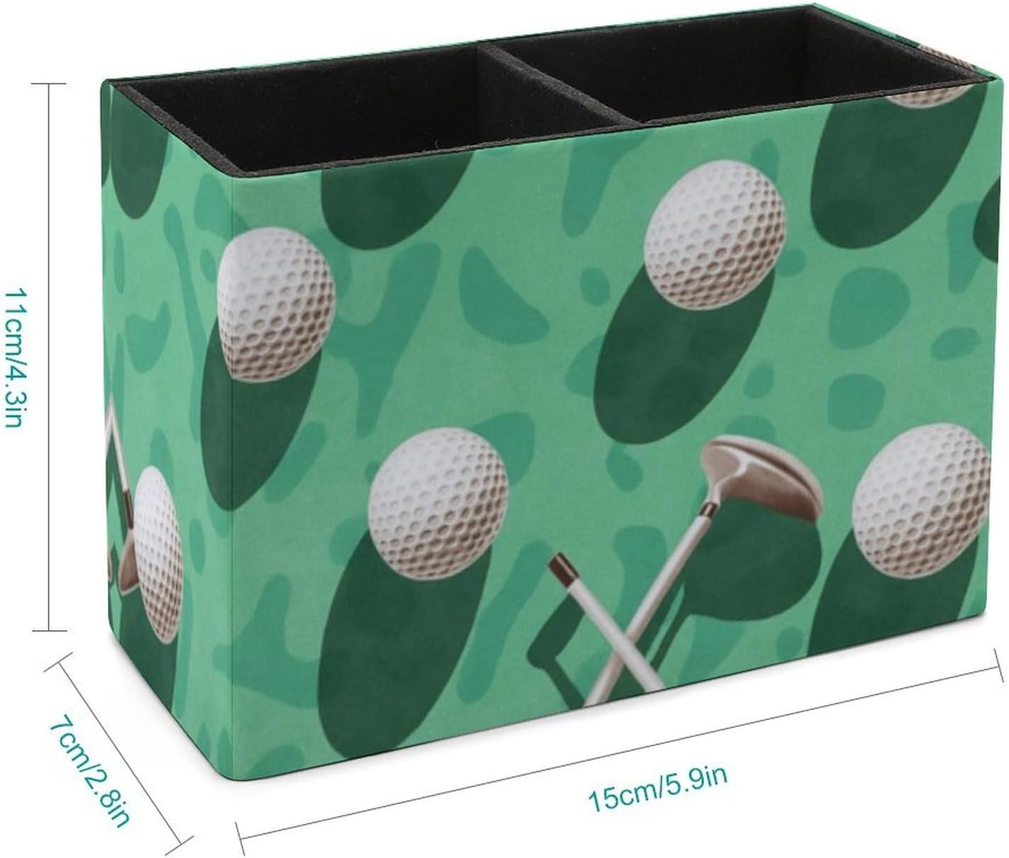 Golf Balls Pattern Lether Pen Holder for Desk Makeup Brush Holder Office Organizer Desk Accessory for School Office