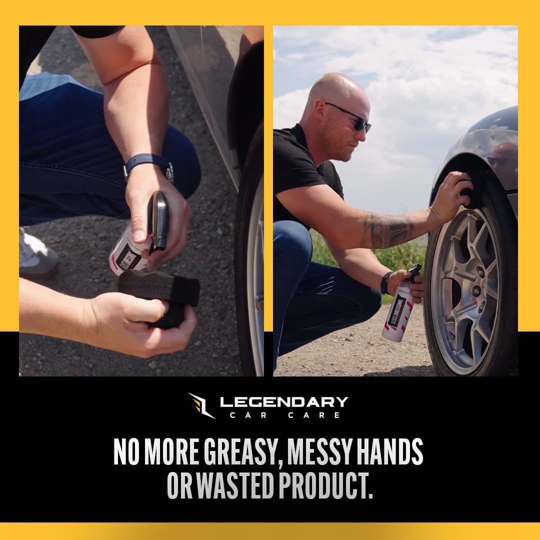 Legendary Tire Shine Applicator Pad (3 Pack) - Hex Grip Reusable Applicator Pads for Polishing - Detailing Sponge for Tire Dressing & Gel - Car Detailing Supplies for Vinyl, Rubber & Trim