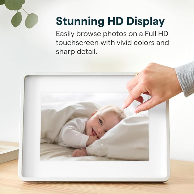 Skylight Digital Picture Frame 2 – 10" Full HD Wi-Fi Touch Screen, 16GB Digital Photo Frame, Load Photos & Videos Directly from Phone, Anti-Glare – Personalized Gifting, Aluminum Metal Shadow Box