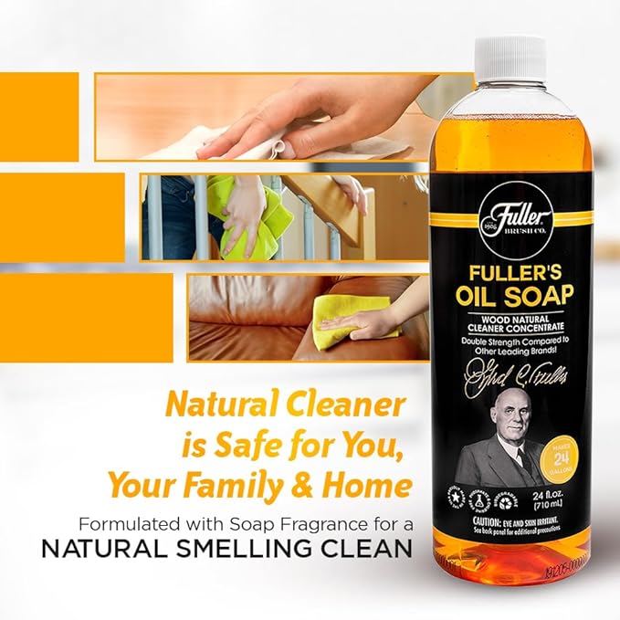 Fuller’s Oil Soap Wood Natural Cleaner – Double Strength – 24 Oz Wood & Multipurpose Natural Cleaner for Home & Commercial Use - (Pack of 1)