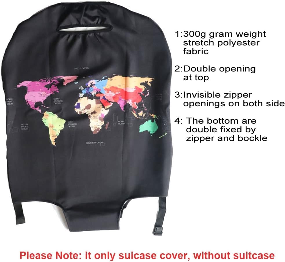MosaiRudo Thicker Luggage Cover Elastic Suitcase Cover Protector Fits 18-32 Inch Suitcase Travel Accessories (TKM0095, M)