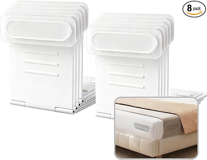 8 Pack Upgraded Lock Sheet Holders, Bed Sheet Grippers & Clips for All Mattresses, Easy Install Keeps Sheets Tight