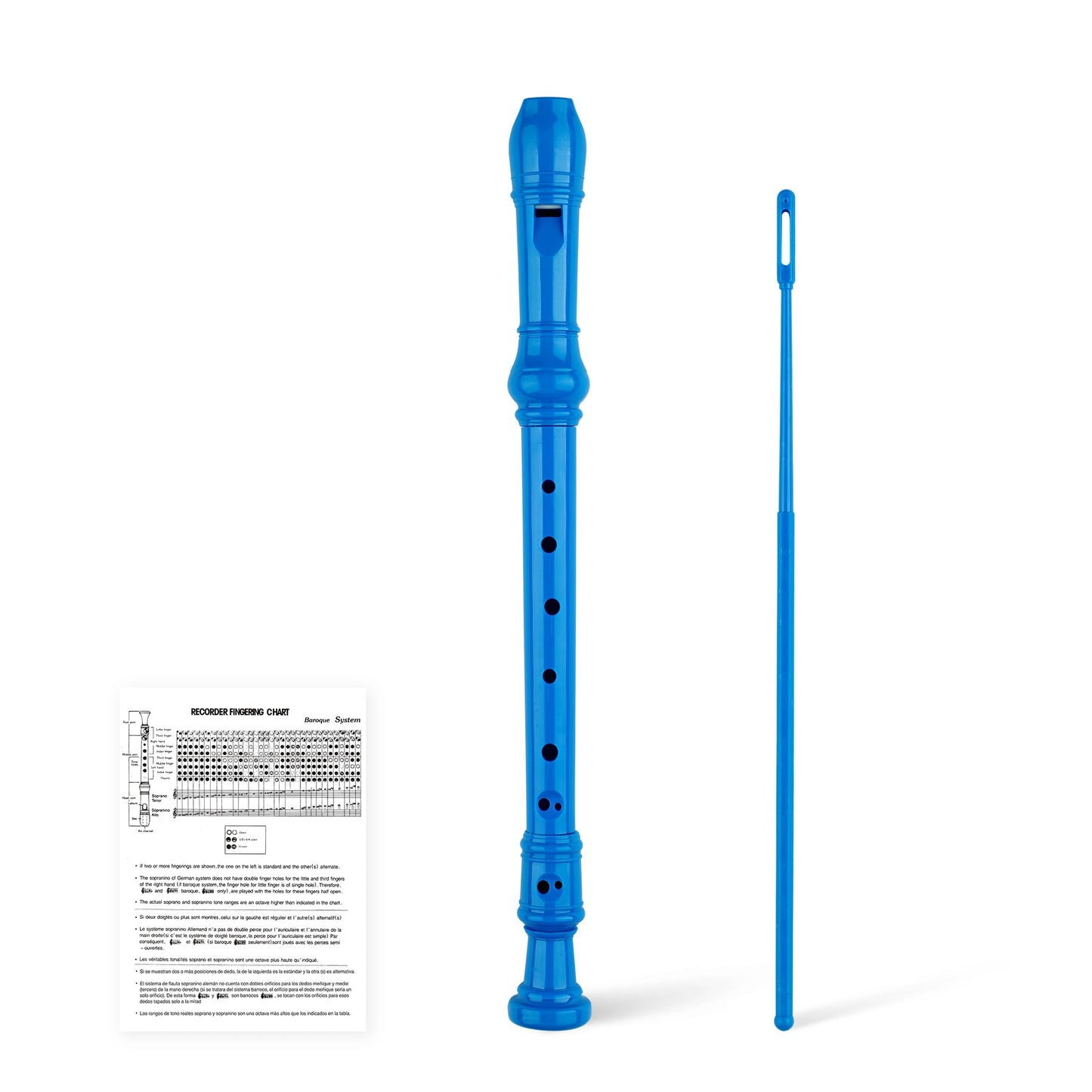 YONTY 8-Hole Soprano Descant Recorder Baroque Style Kids Music Flute with Cleaning Rod & Case Bag for School Student Home Entert
