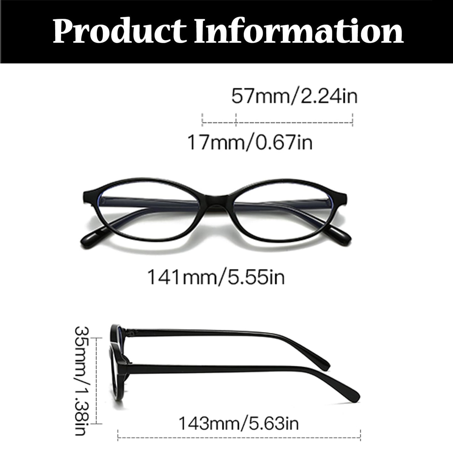 Ljczka Oval Blue Light Blocking Glasses For Women Men Retro Small Oval Frame Y2K Cat Eye Computer Eyeglasses Clear Lens (Dark Br