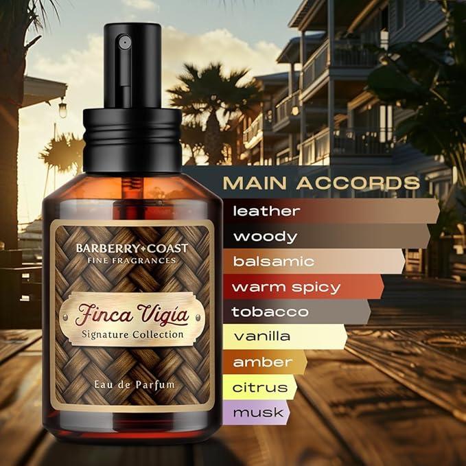 Finca Vigía Eau de Parfum (EdP) Cologne Signature Collection - 60ml | 2oz - Men's Fragrance - Scent: grapefruit, bourbon, leather, vanilla, amber, tobacco leaf, cedar, sandalwood