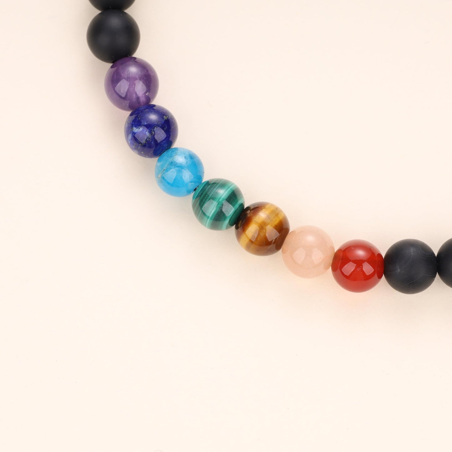 COAI Women's Balancing Chakra Bracelet, Onyx Black Stone Bracelet for Women