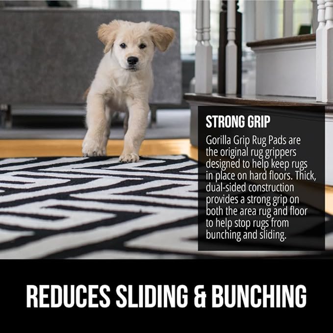 GORILLA GRIP Strong Rug Pad Gripper, 6 FT Round, US Designed, Grips Keep Area Rugs Safe and in Place, Slip and Skid Resistant Pads for Hard Floors, Under Carpet Mat Cushion and Hardwood Protection